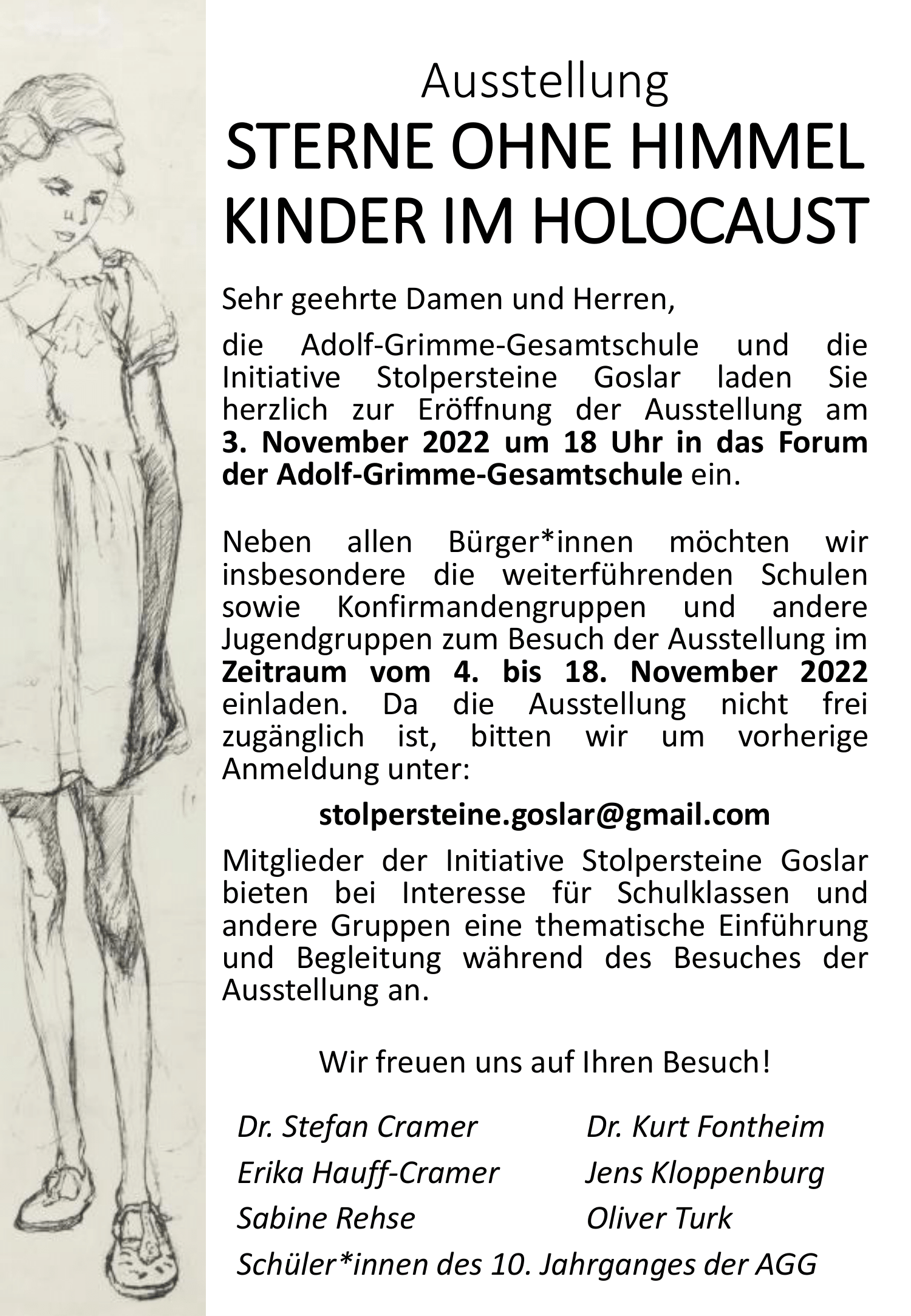 Flyer Ausstellung Kinder im Holocaust 2