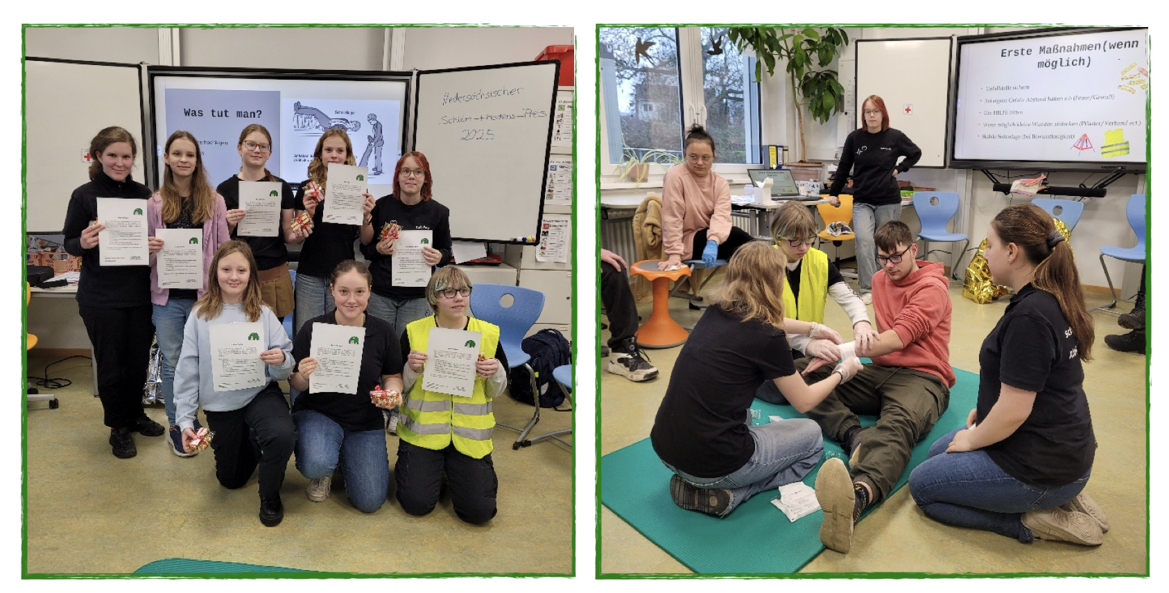 Schulsanitäterinnen der AGG im Einsatz